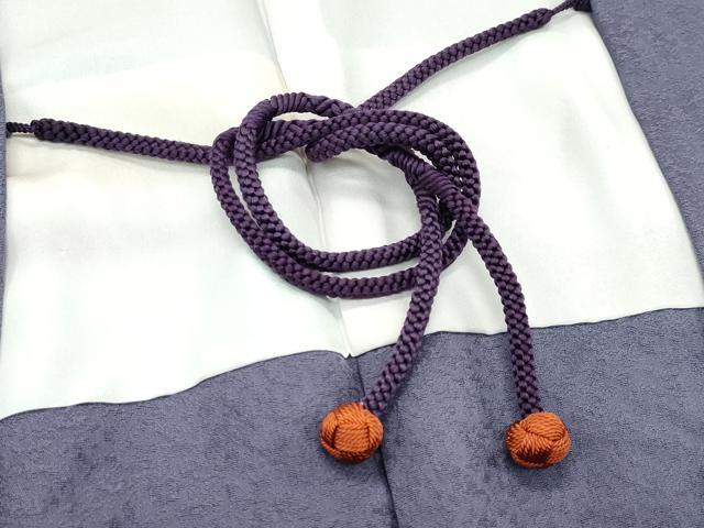 平和屋着物∞極上　長羽織　絞り　兎　紫鼠色地　羽織紐付き　逸品　CZAA5564s6
