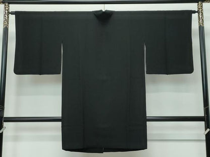 平和屋着物∞極上　道中着　ロング丈　色無地　黒地　逸品　CZAA5565s6