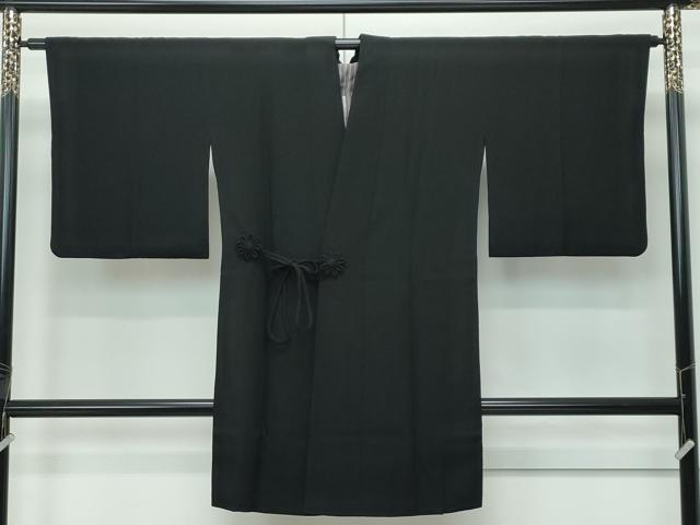 平和屋着物∞極上　道中着　ロング丈　色無地　黒地　逸品　CZAA5565s6