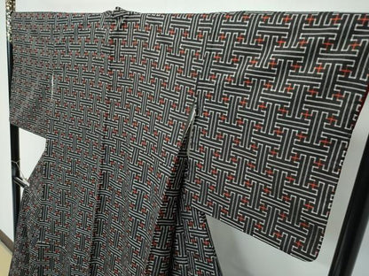 平和屋着物●希少　本場大島紬　龍郷絣　秋名バラ　逸品　CZAA5568s6