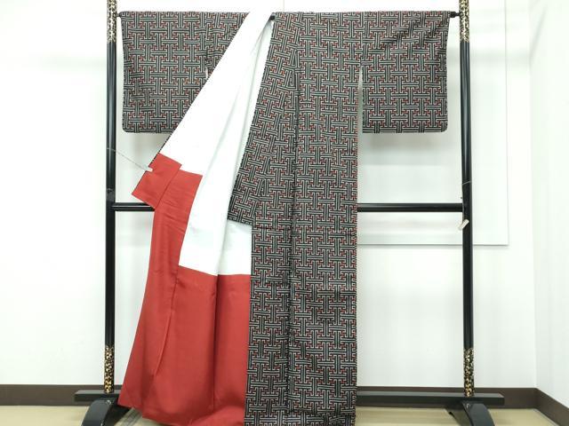 平和屋着物●希少　本場大島紬　龍郷絣　秋名バラ　逸品　CZAA5568s6