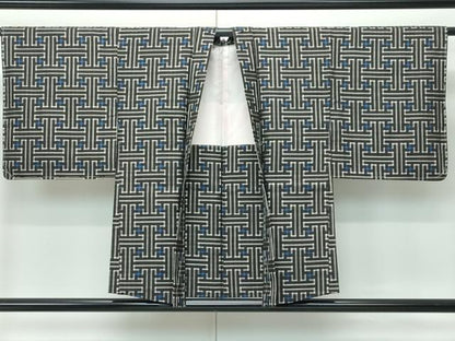 平和屋着物●希少　本場大島紬　龍郷絣　秋名バラ　アンサンブル　逸品　未使用　CZAA5573s6