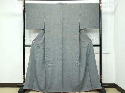 平和屋着物●極上　江戸小紋　角通し　黒地　逸品　未使用　CZAA5584s6