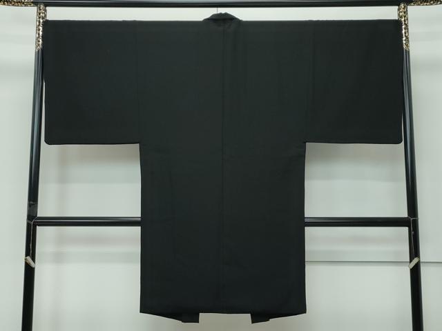 平和屋着物∞極上　男性　長羽織　黒地　羽裏：戎　逸品　CZAA5590s6