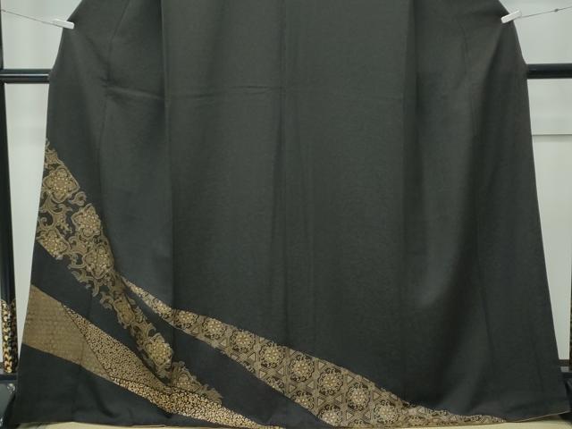 平和屋着物●極上　印傳　訪問着　正倉院花唐草文　檳榔子染色地　逸品　CZAA5597s6