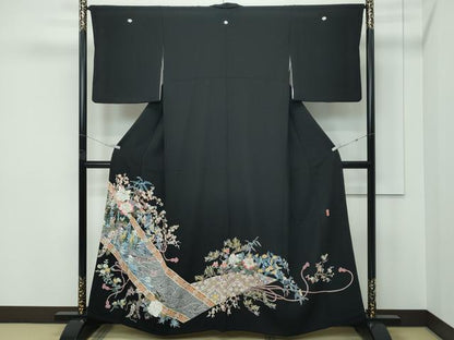 平和屋着物●極上　本加賀友禅作家　宮野勇造　黒留袖　宮島　枝花文　逸品　CZAA5600s6