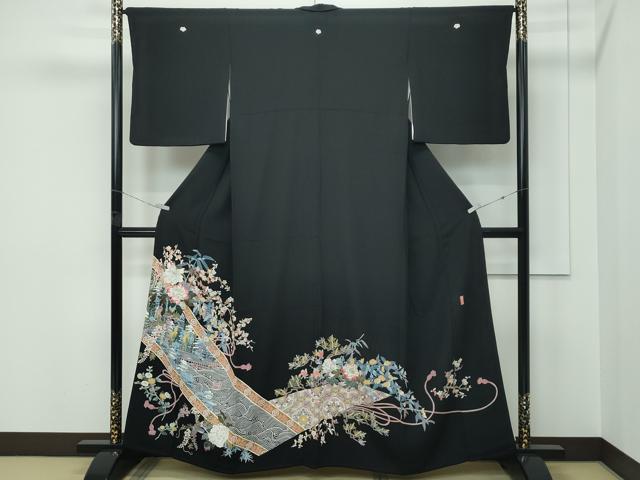 平和屋着物●極上　本加賀友禅作家　宮野勇造　黒留袖　宮島　枝花文　逸品　CZAA5600s6