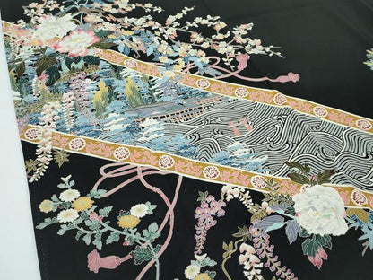 平和屋着物●極上　本加賀友禅作家　宮野勇造　黒留袖　宮島　枝花文　逸品　CZAA5600s6