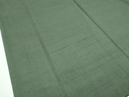 平和屋着物●極上　男性　紬　アンサンブル　キングサイズ　色無地　麹塵色　逸品　CZAA5604s6