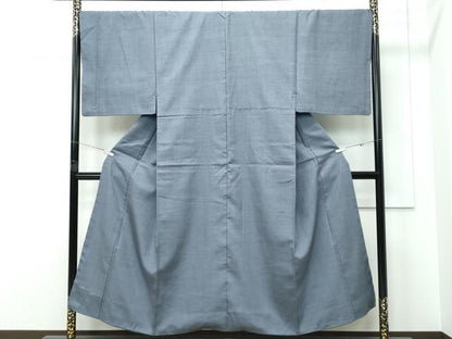 平和屋着物●極上　男性　紬　アンサンブル　色無地　錫色　逸品　CZAA5607s6