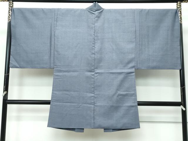 平和屋着物●極上　男性　紬　アンサンブル　色無地　錫色　逸品　CZAA5607s6