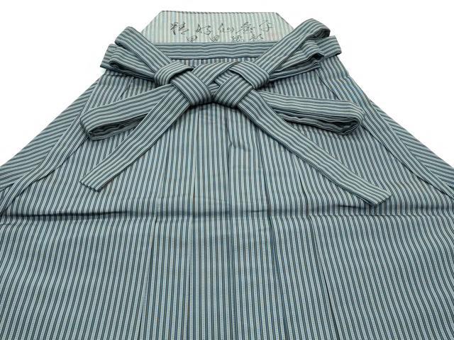平和屋着物●極上　男性　人間国宝　甲田綏郎　精好仙台平　行灯袴　縞　逸品　CZAA5610s6