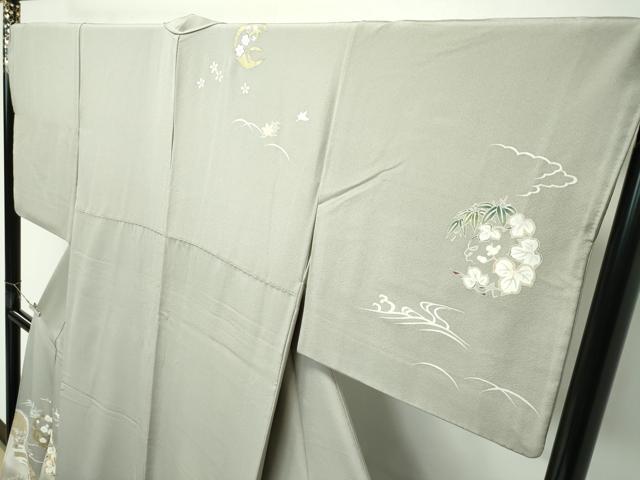 平和屋本店●極上　訪問着　駒刺繍　流水草花丸文　暈し染め　金彩　逸品　CZAA5611s6
