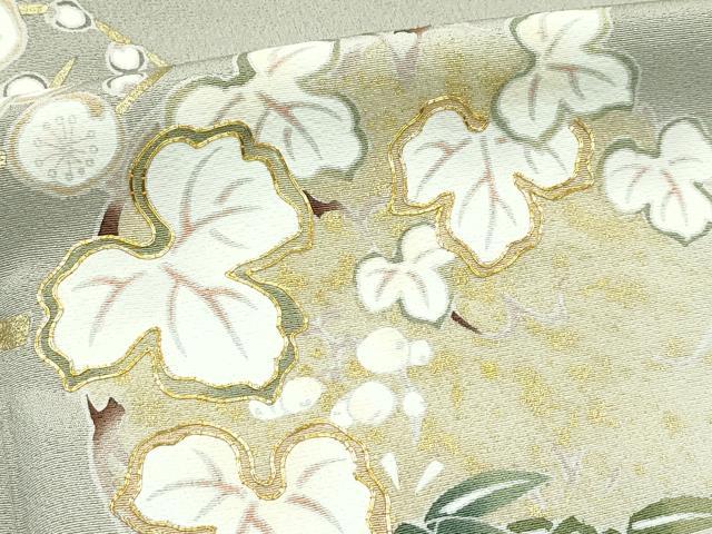 平和屋本店●極上　訪問着　駒刺繍　流水草花丸文　暈し染め　金彩　逸品　CZAA5611s6