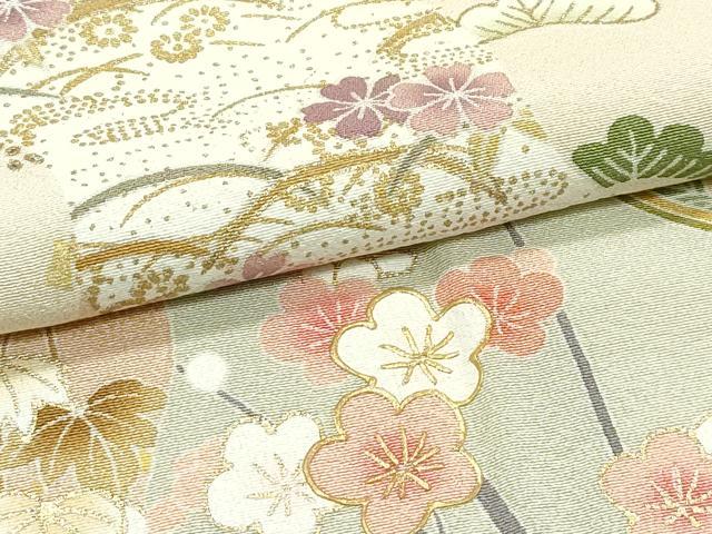 平和屋着物●極上　訪問着　道長草花文　暈し染め　金彩　榛色地　逸品　CZAA5612s6