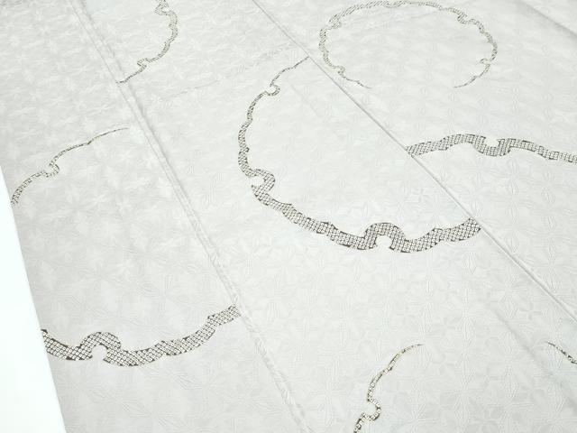 平和屋着物▽極上 小紋 単衣 BANKANわものや 雪輪鹿の子文様 金彩 亜麻色地 逸品 CZAA5616s6