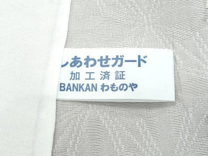 平和屋着物▽極上 小紋 単衣 BANKANわものや 雪輪鹿の子文様 金彩 亜麻色地 逸品 CZAA5616s6