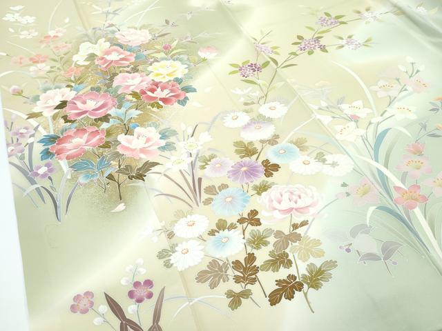 平和屋本店●極上　訪問着　草花文　暈し染め　金彩　逸品　CZAA5619s6