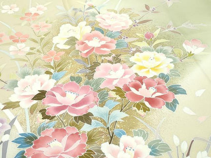 平和屋本店●極上　訪問着　草花文　暈し染め　金彩　逸品　CZAA5619s6