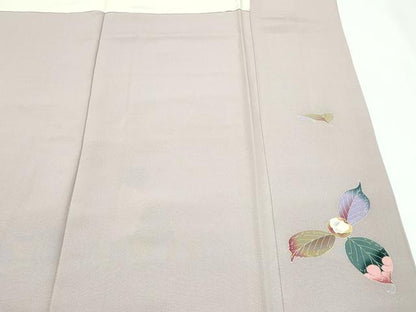 平和屋本店●極上　本加賀友禅作家　中町博志　訪問着　椿　アッシュローズ色地　逸品　未使用　CZAA5621s6