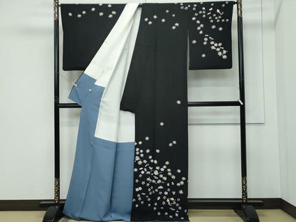 平和屋本店●極上　本加賀友禅作家　田中勲　訪問着　宝尽くし舞花文　黒地　逸品　CZAA5622s6
