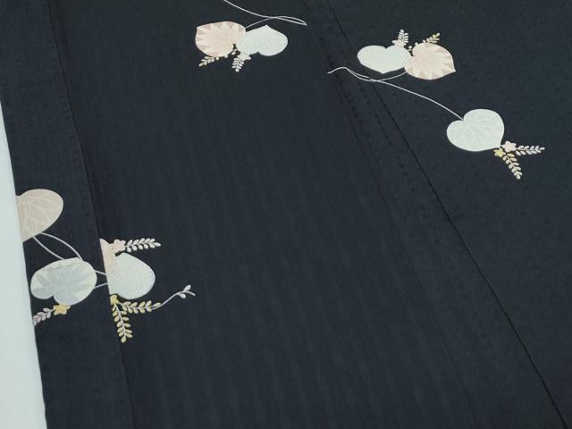 平和屋着物∞極上　羽織　葵　黒地　逸品　CZAA5625s6