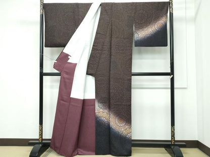 平和屋着物●極上　訪問着　正倉院花文　暈し染め　銀通し地　逸品　CZAA5632s6