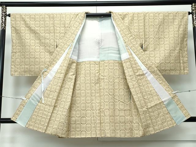 平和屋着物∞極上　道中着　琉球花織　草木染　手織り　手括り　大城織物工場　証紙付き　逸品　未使用　CZAA5639s6