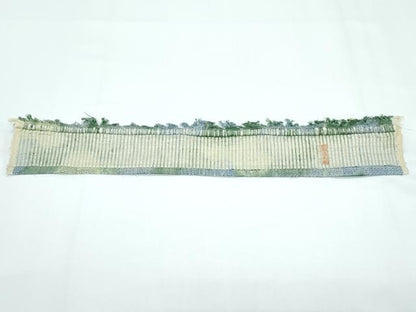 平和屋本店●極上　本場結城紬　重要無形文化財　モロ入り　100亀甲　蔦の葉文　反端付き　逸品　CZAA5642s6