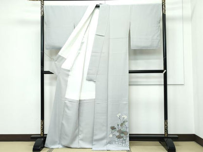 平和屋着物●極上　日本工芸会正会員　京友禅作家　清水光美　色留袖　手描き　蓮　象　潤色地　逸品　未使用　CZAA5643s6