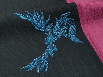 平和屋本店●極上　前田仁仙　仁仙更紗　訪問着　駒刺繍　BiueSaphire　暈し染め　黒地　健勝苑扱い　反端付き　逸品　未使用　CZAA5646s6