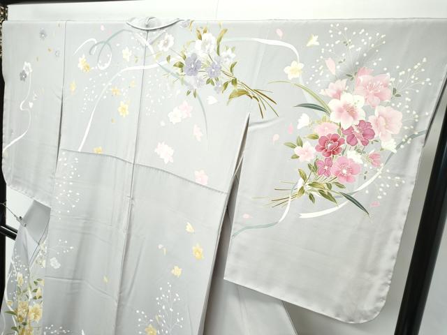 平和屋着物●極上　訪問着　草花文　金銀彩　枯野色地　逸品　未使用　CZAA5647s6