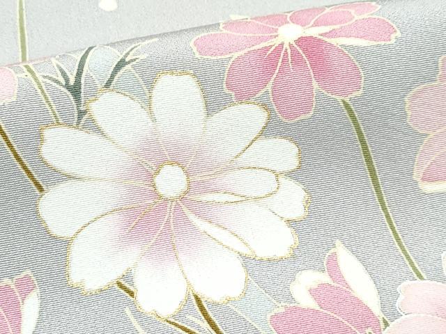 平和屋着物●極上　訪問着　草花文　金銀彩　枯野色地　逸品　未使用　CZAA5647s6