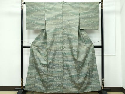 平和屋着物●極上　菅原工房　菅原結作　漢方染紬　立波文　やまと金ラベル　逸品　CZAA5651s6