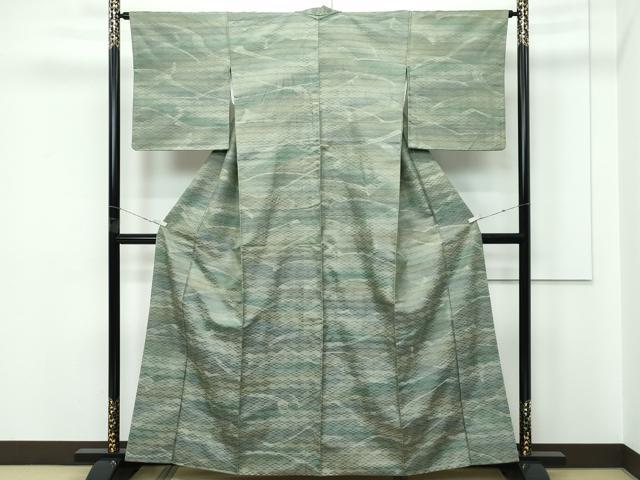 平和屋着物●極上　菅原工房　菅原結作　漢方染紬　立波文　やまと金ラベル　逸品　CZAA5651s6