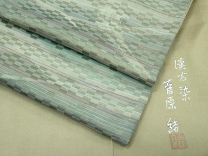 平和屋着物●極上　菅原工房　菅原結作　漢方染紬　立波文　やまと金ラベル　逸品　CZAA5651s6