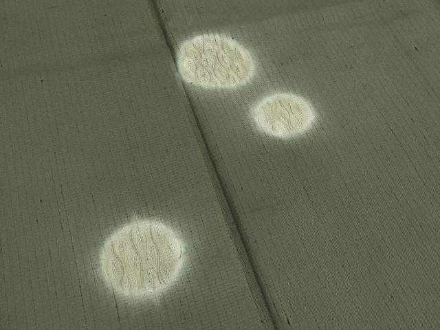 平和屋着物▽極上 十日町 名門青柳謹製 櫛引織 赤城紬 草木染 訪問着 単衣 丸文 藍媚茶色地 やまと誂製 証紙付き 逸品 未使用 CZAA5652s6