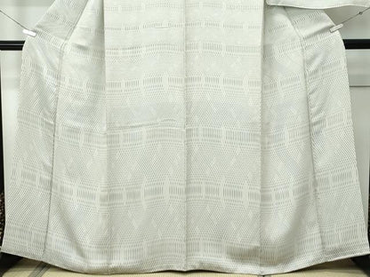 平和屋着物●極上　お召　寿光織　流線文　反端付き　逸品　CZAA5654s6