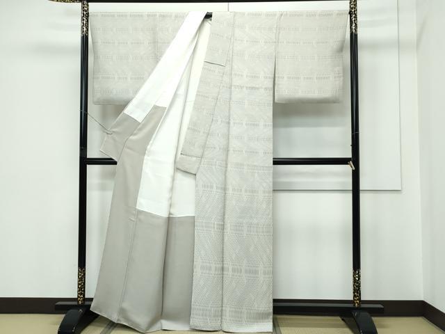 平和屋着物●極上　お召　寿光織　流線文　反端付き　逸品　CZAA5654s6