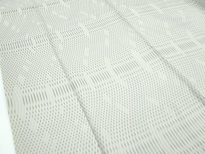 平和屋着物●極上　お召　寿光織　流線文　反端付き　逸品　CZAA5654s6