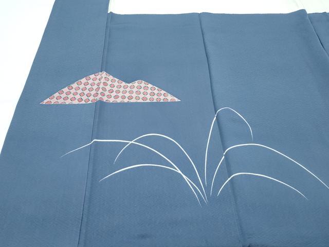 平和屋本店●極上　加賀友禅の巨匠　初代　由水十久　色留袖　人物草花文　青褐色地　逸品　CZAA5795s6