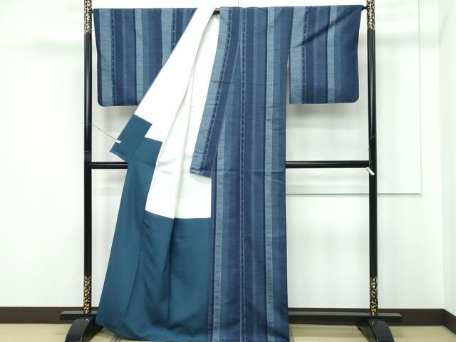 平和屋本店●極上　京都祇園の老舗　ぎをん齋藤　紬　花織　たとう紙付き　逸品　CZAA5659s6