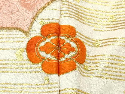 平和屋本店●極上　訪問着　駒刺繍　雲重ね扇面吉祥花文　金彩　たとう紙付き　ゑり善扱い　逸品　CZAA5663s6