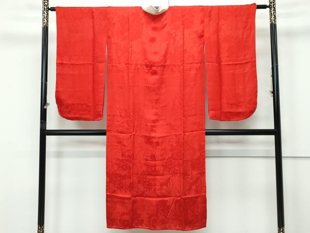平和屋本店●極上　アンティーク　大正ロマン　長襦袢　袷　飛鶴草花地紋　逸品　CZAA5668s6