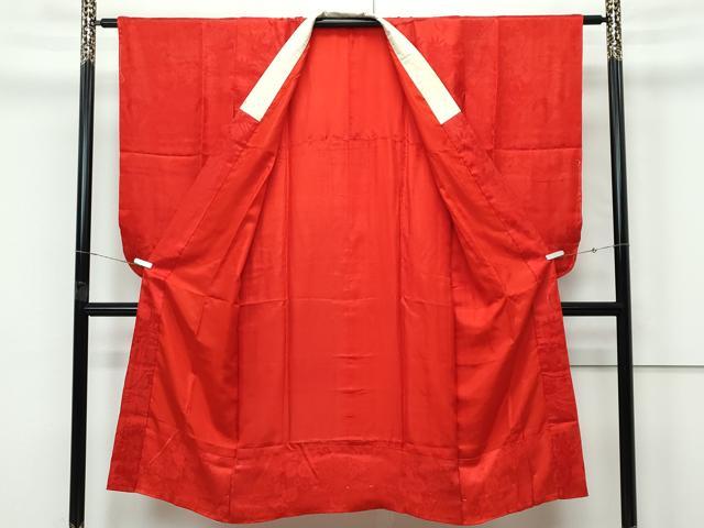 平和屋本店●極上　アンティーク　大正ロマン　長襦袢　袷　飛鶴草花地紋　逸品　CZAA5668s6