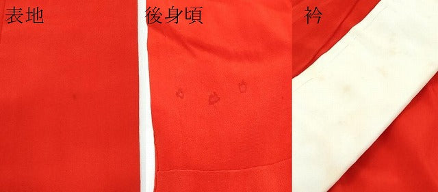 平和屋本店●極上　アンティーク　大正ロマン　長襦袢　単衣　色無地　茜色　逸品　CZAA5671s6