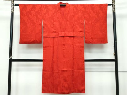平和屋本店●極上　アンティーク　大正ロマン　長襦袢　袷　飛鶴地紋　逸品　CZAA5672s6