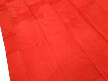 平和屋本店●極上　アンティーク　大正ロマン　長襦袢　袷　飛鶴地紋　半衿刺繍　逸品　CZAA5674s6