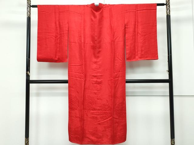 平和屋本店●極上　アンティーク　大正ロマン　長襦袢　袷　飛鶴草花地紋　逸品　CZAA5675s6