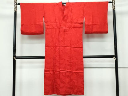 平和屋本店●極上　アンティーク　大正ロマン　長襦袢　袷　雲取り飛鶴地紋　逸品　CZAA5676s6